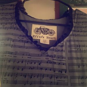 Effies heart cotton dress with music pattern